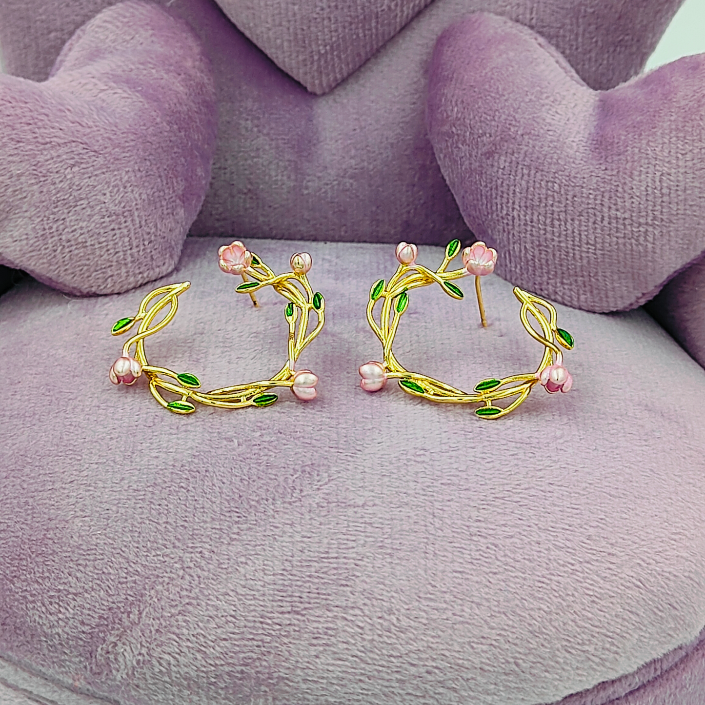 Floral Hoop Earrings