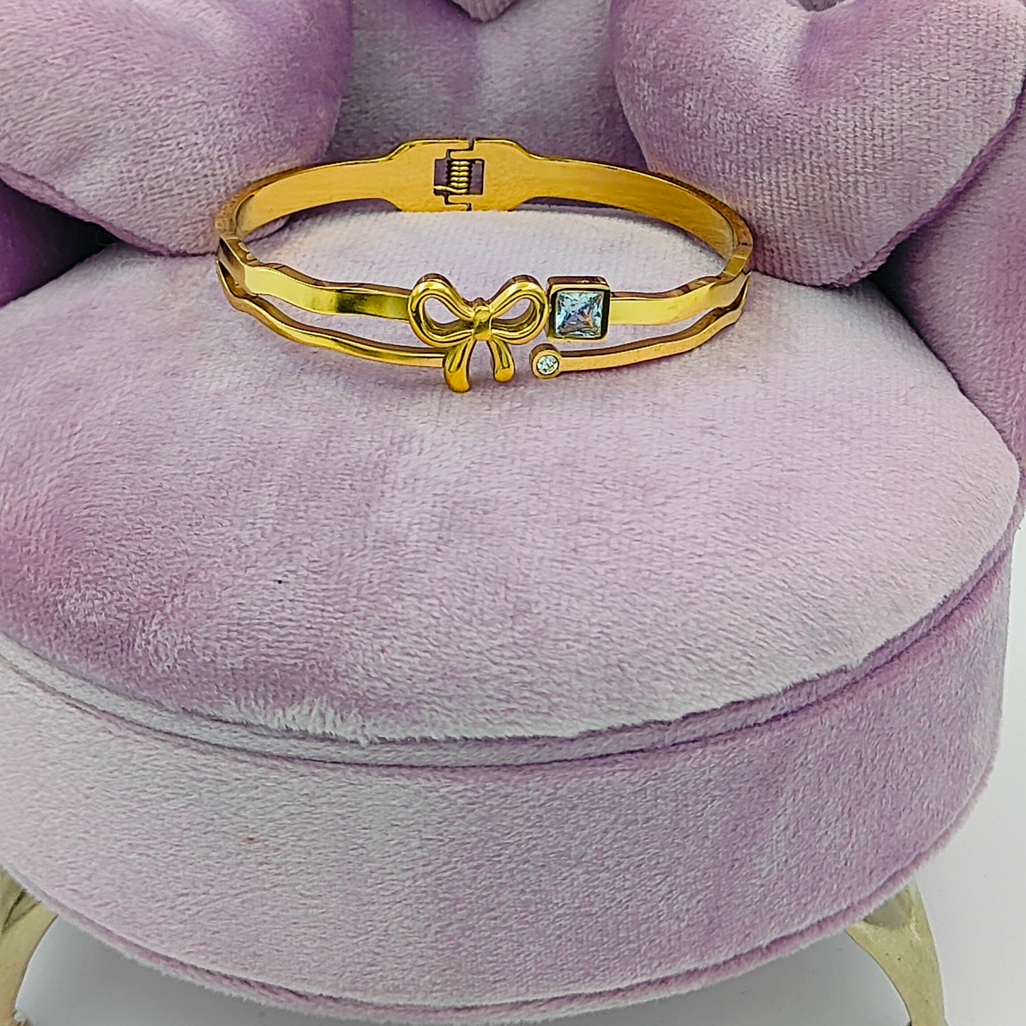 Gold Plated White Clover Bracelet