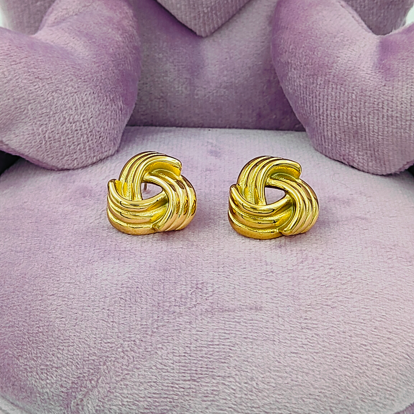 Gold Knot Clip Earrings