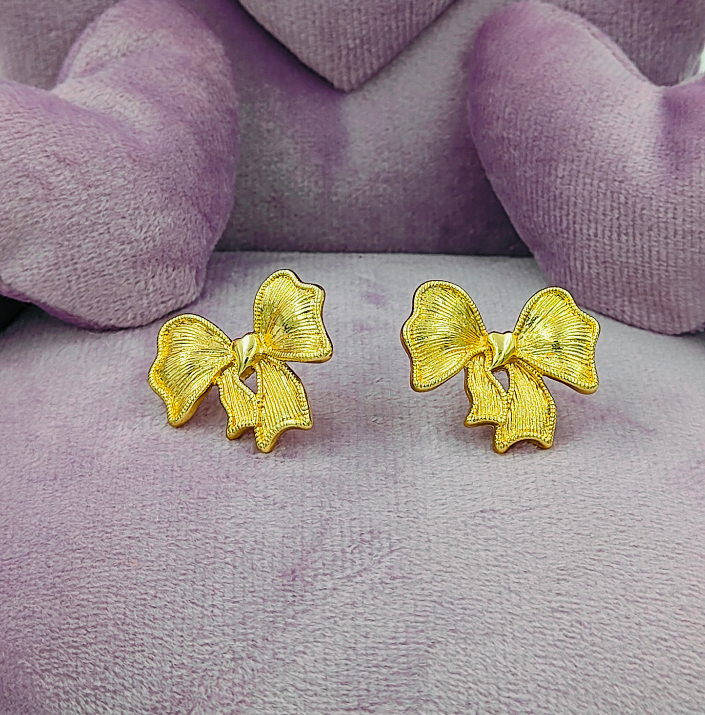 Gold Plated Contemporary Bowknot Stud Earrings