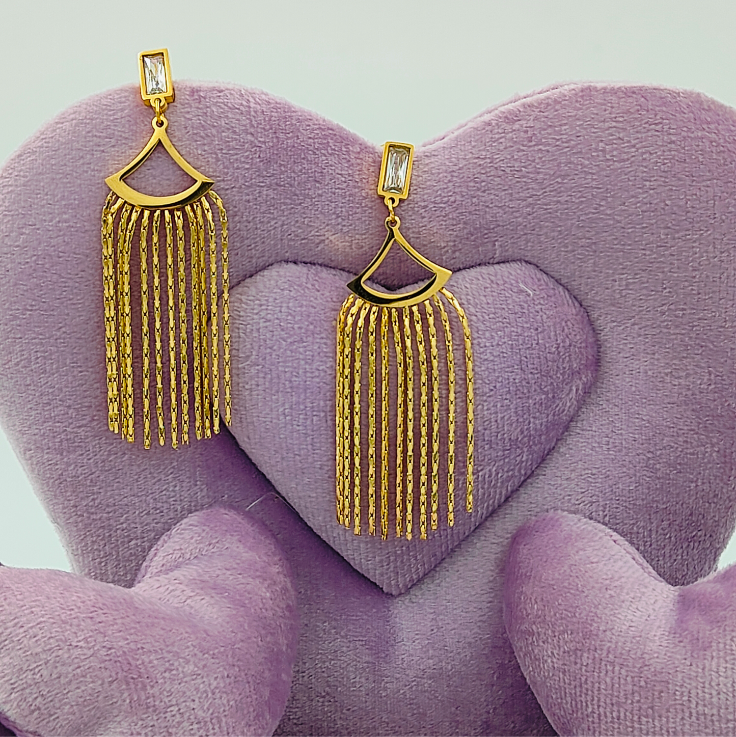 Gold Plated Elegant Tassel Earrings
