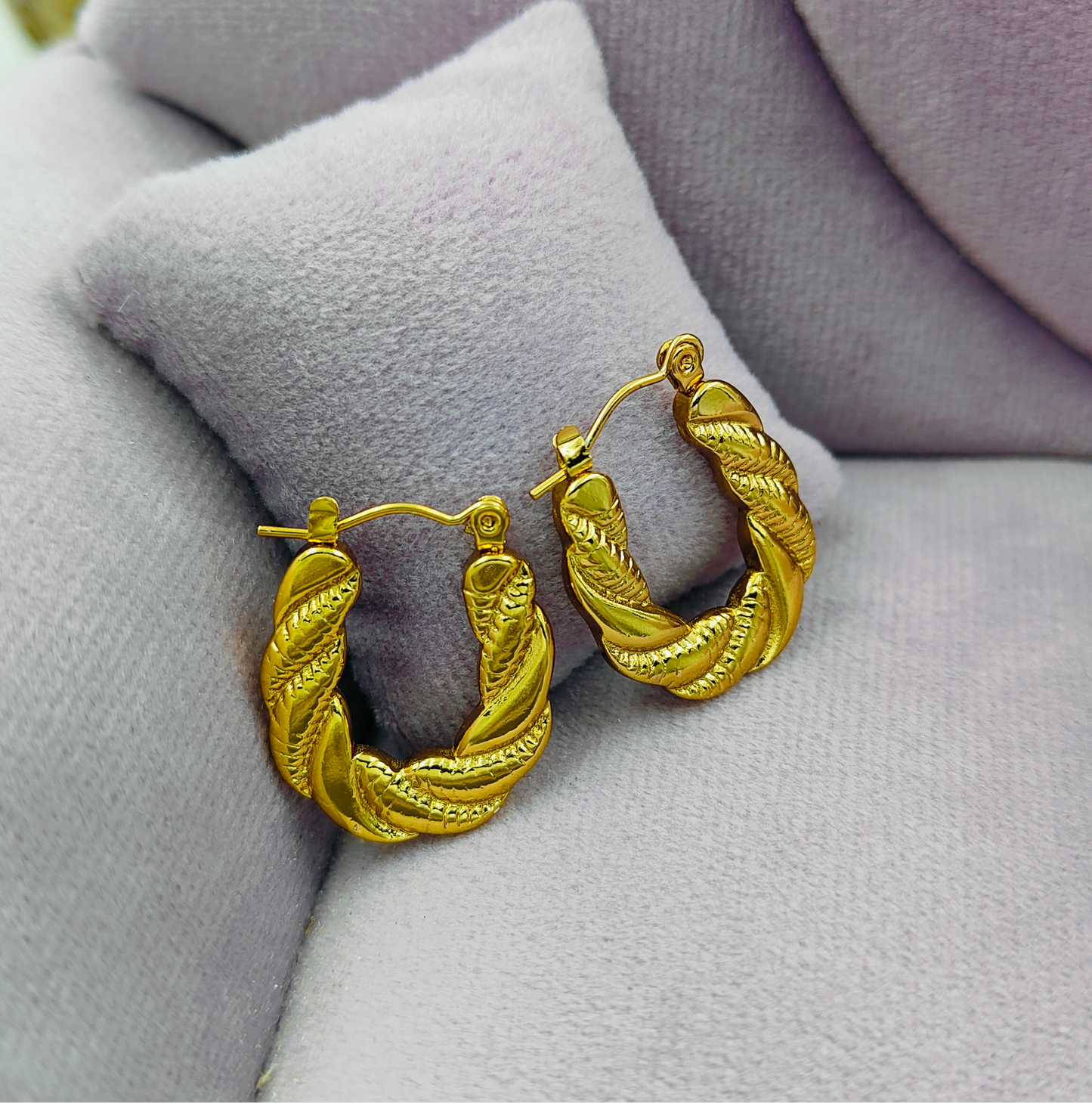 Gold Plated Croissant Hoops