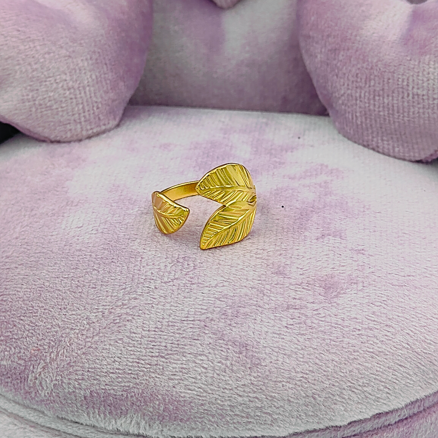 Gold Plated Stylist Leafy Ring