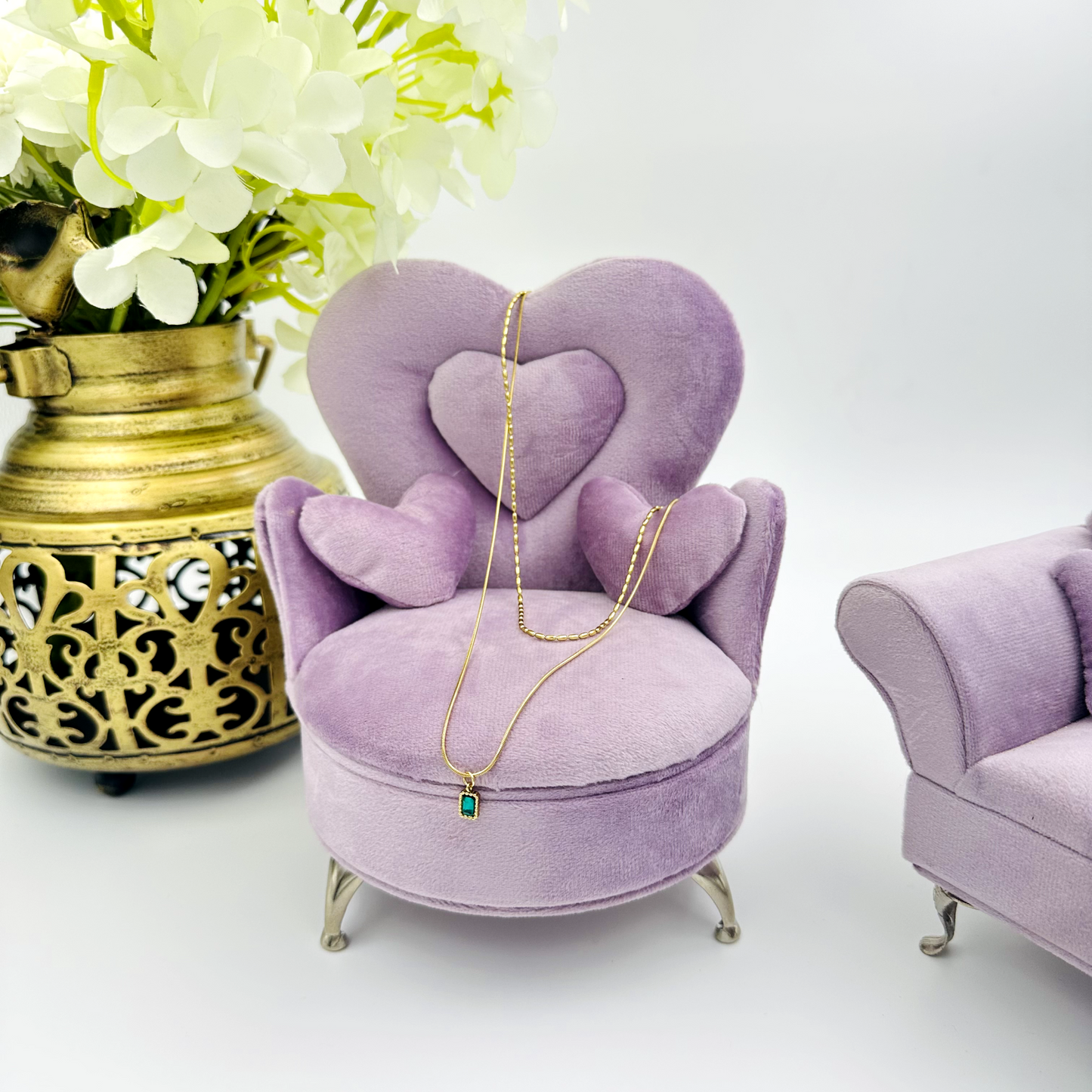 Green Double Layered Gold Plated Necklace