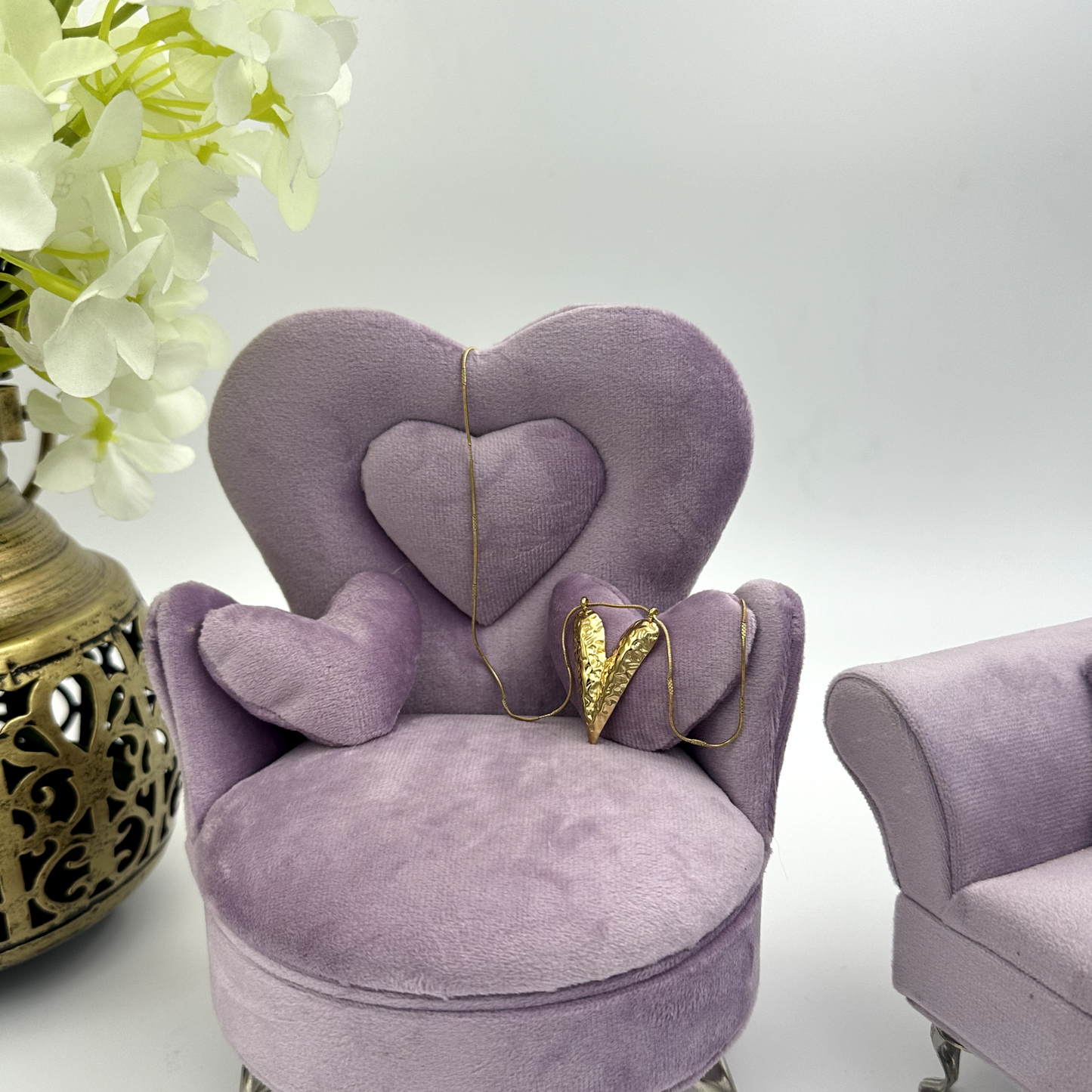 Hammered Heart Gold Plated Necklace