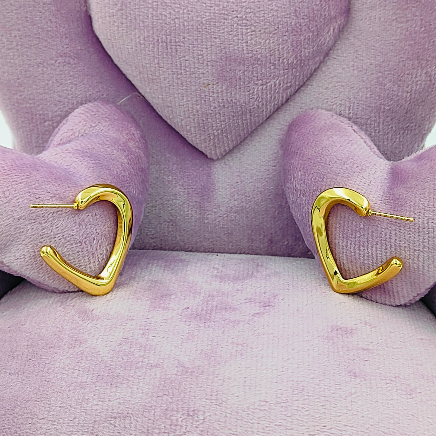Heart Shaped Statement Hoop Earrings