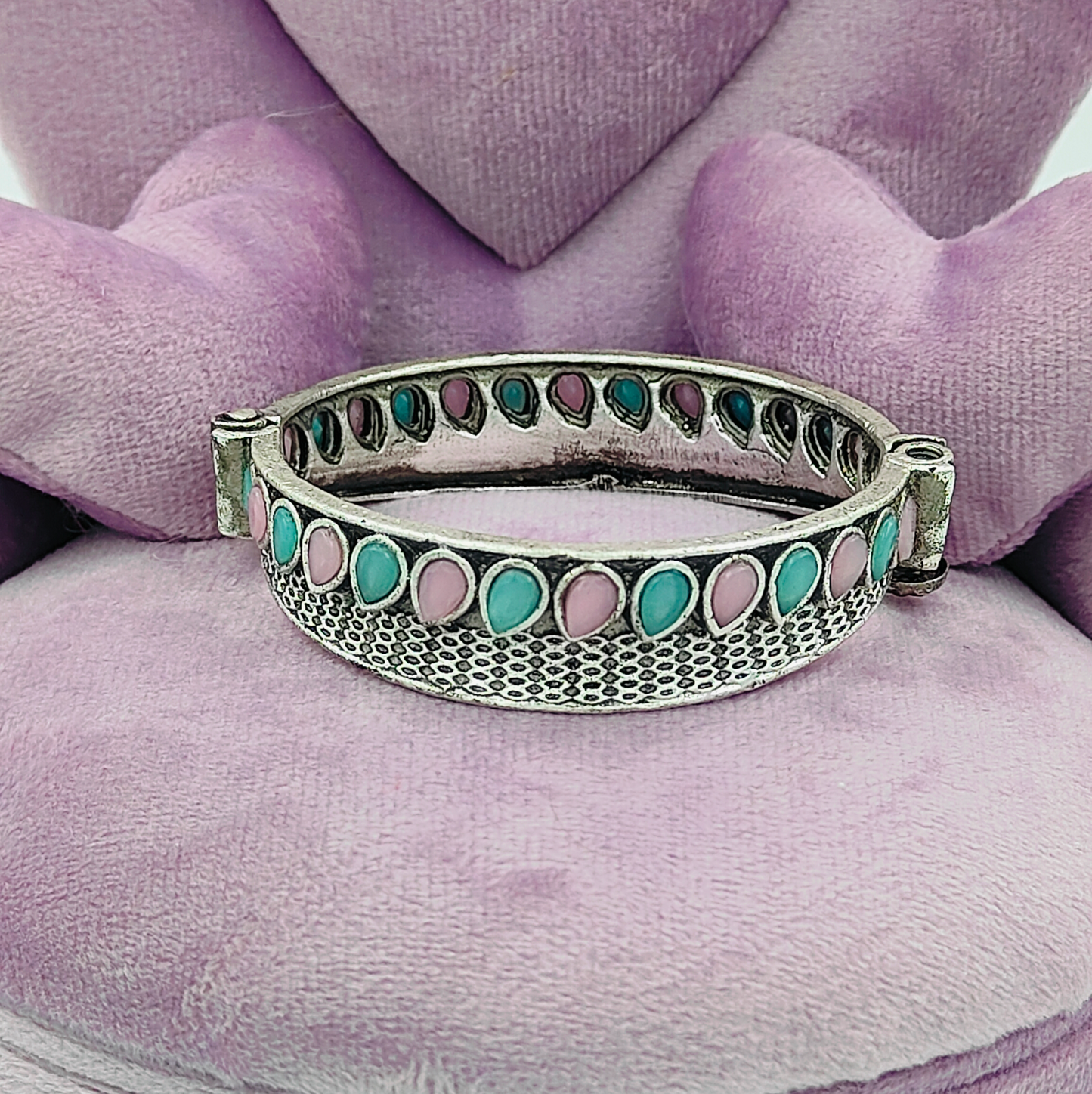 Multicoloured Silver Lookalike Oxidised Bangle