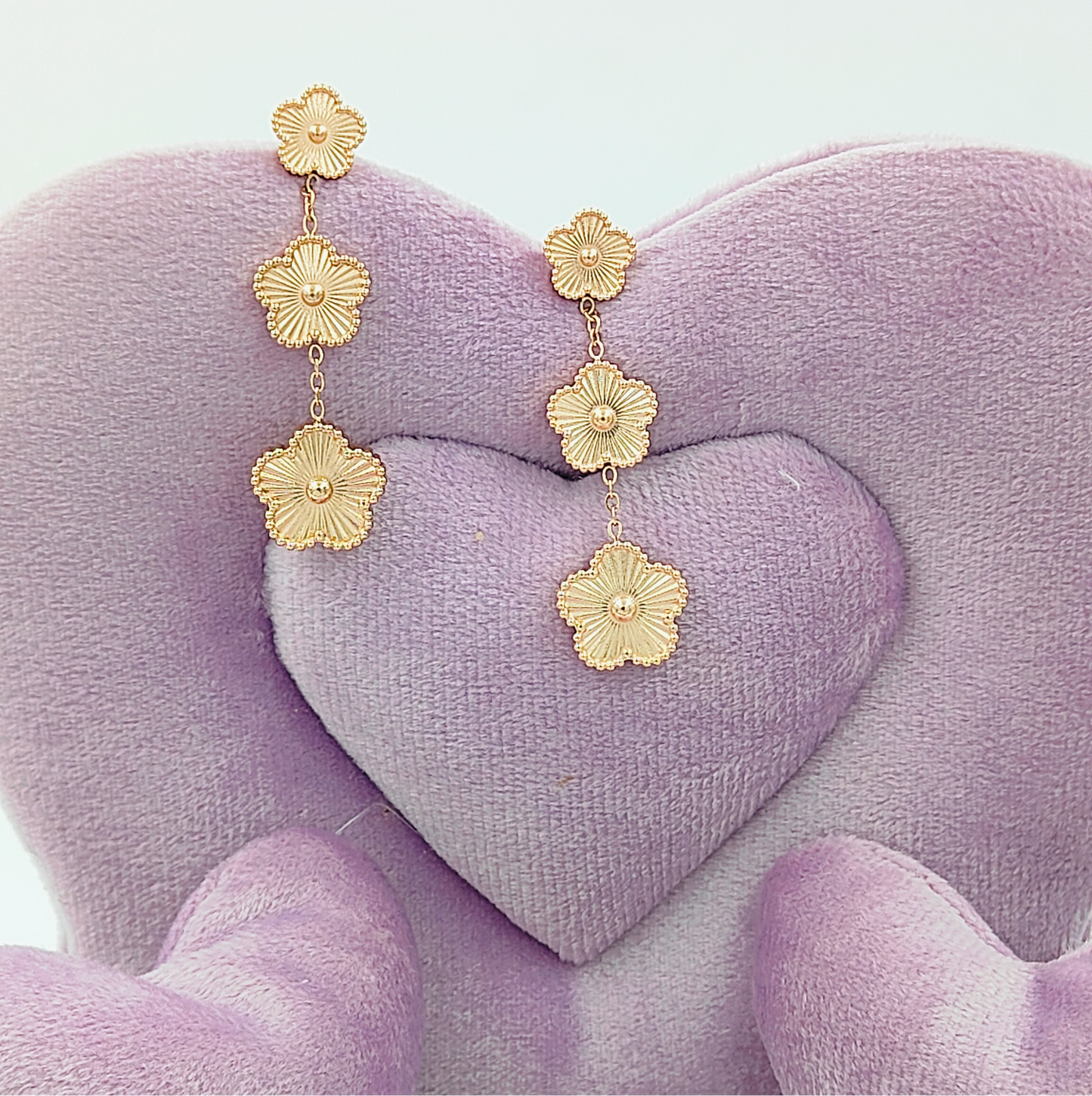 Rose Gold Anti Tarnish Clover Earrings