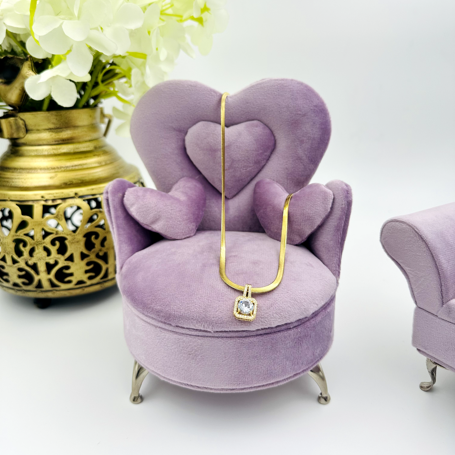 Shine Gold Plated American Diamond Studded Snake Chain Necklace