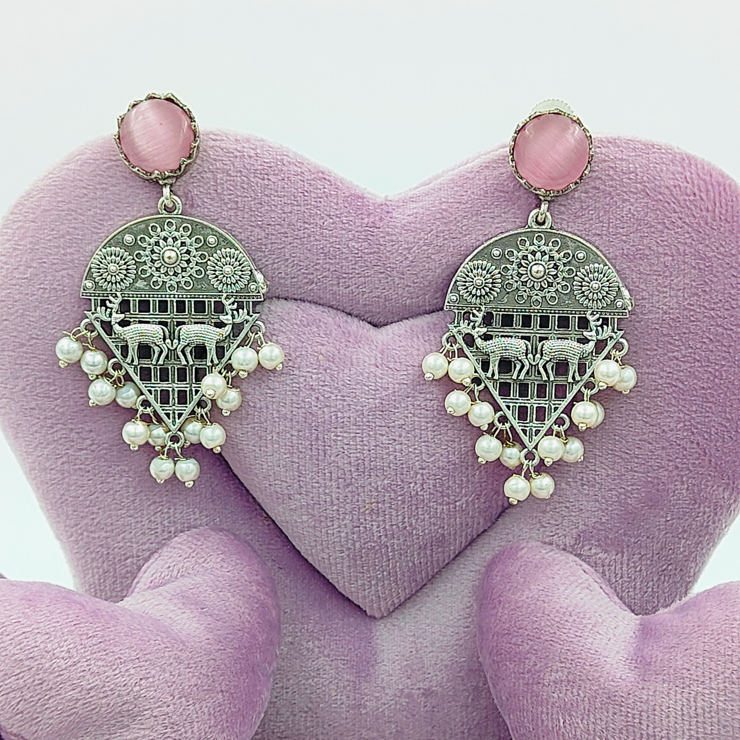 Silver Plated Kundan DROPS Earrings
