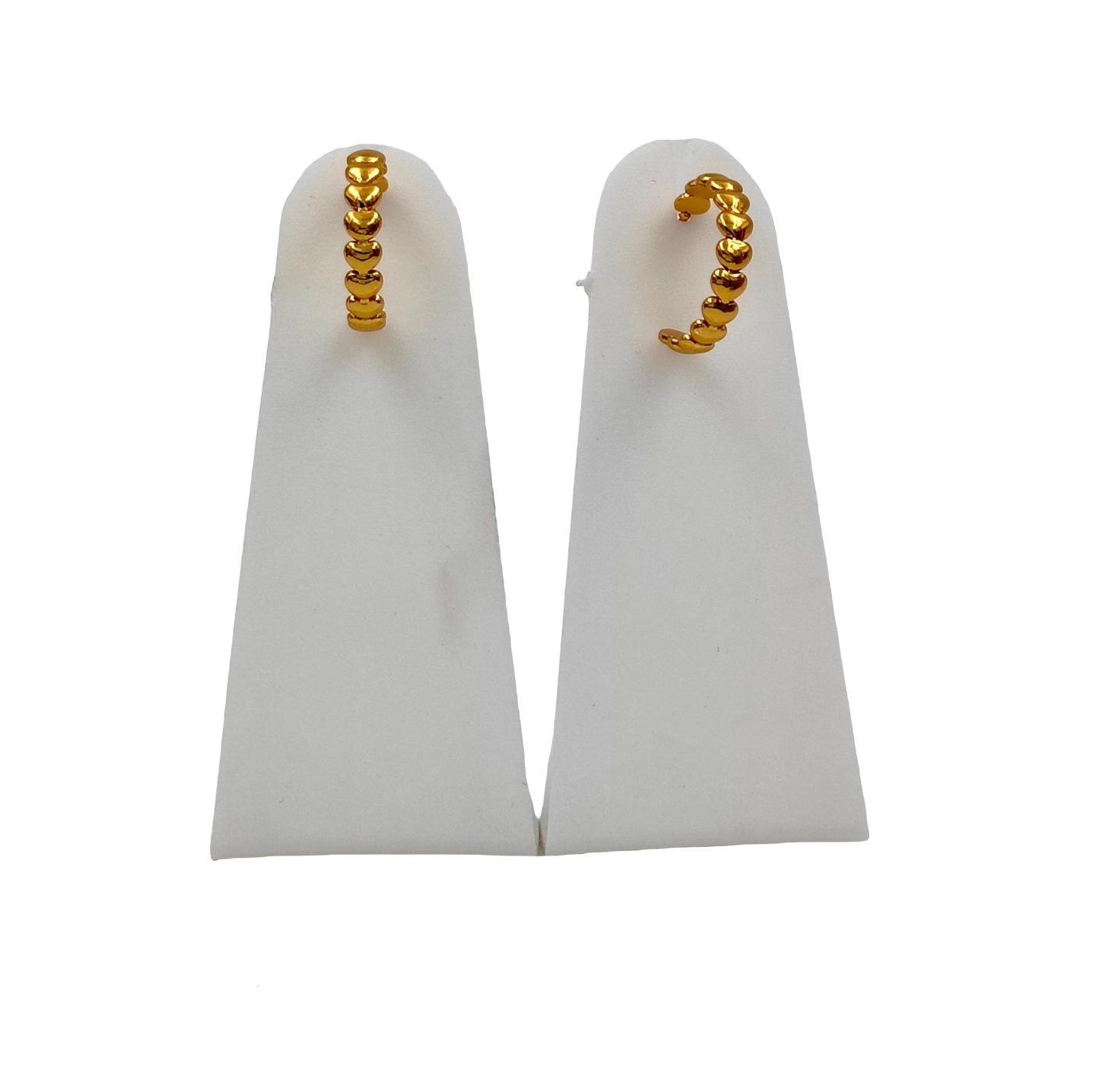 Ball Drop Stainless Steel Gold Plated Statement Earrings