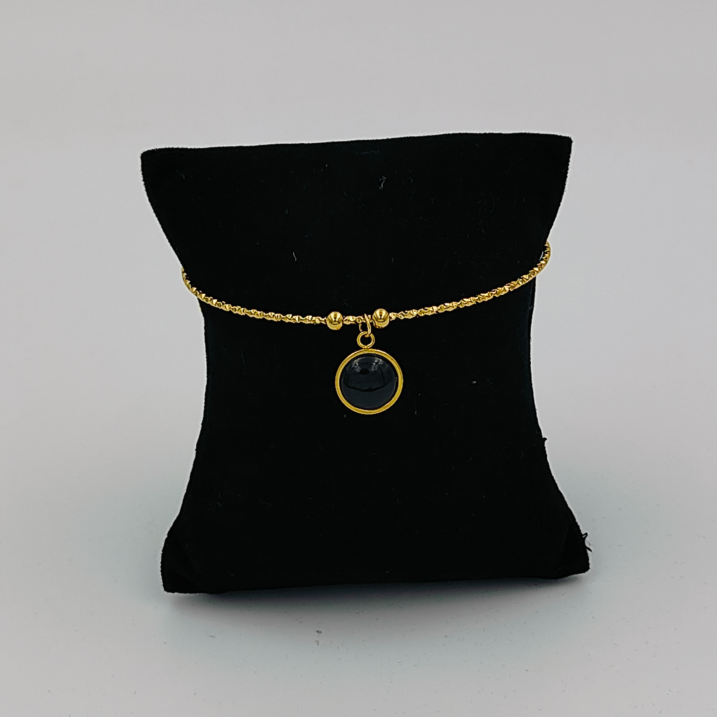 Black Stone Minimalist Bracelet