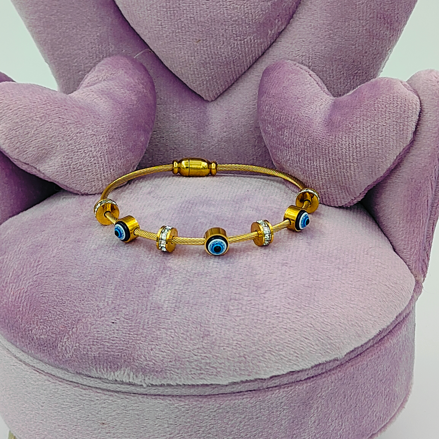 Evil Eye Charm Gold Plated Bracelet