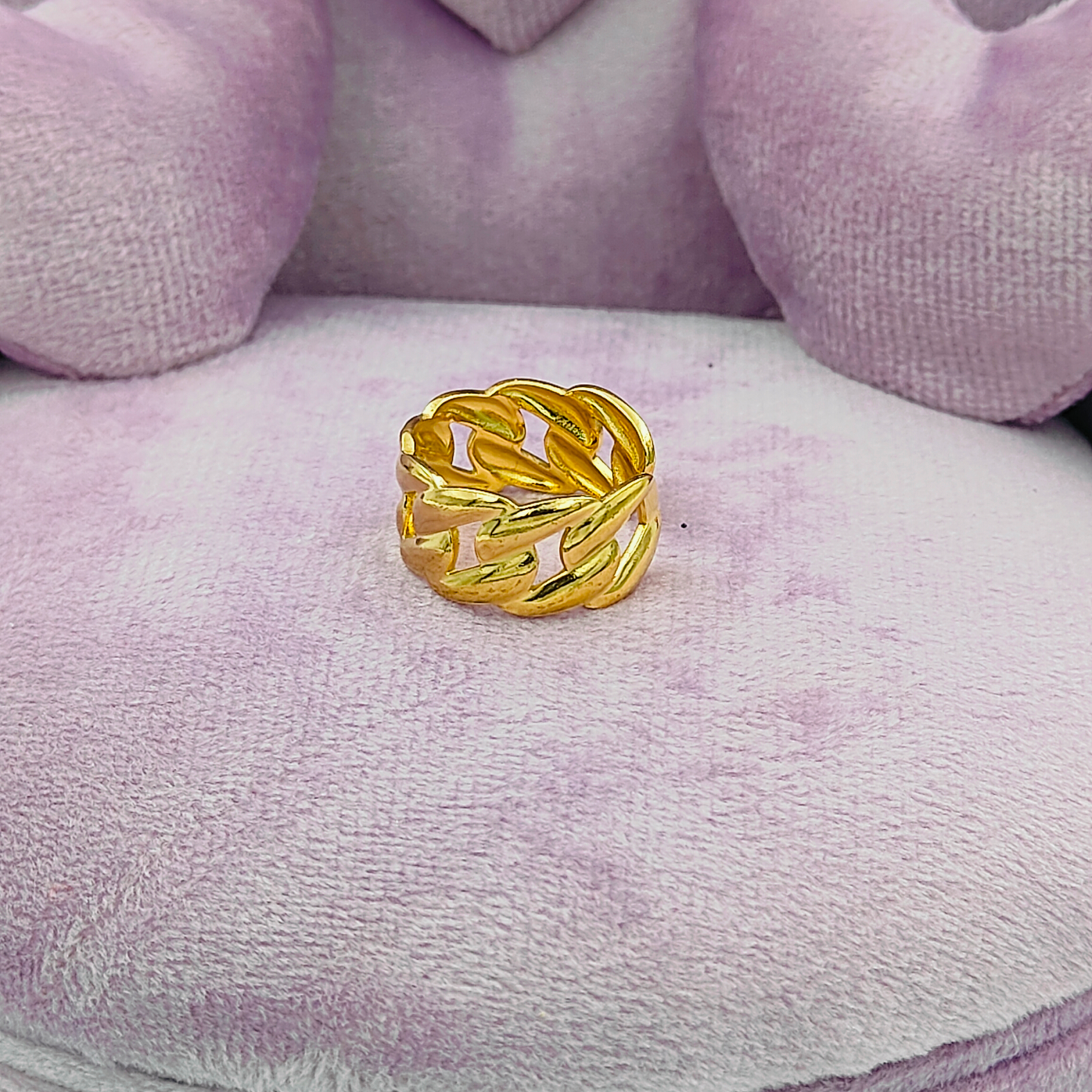 Golden Cuban Link Ring