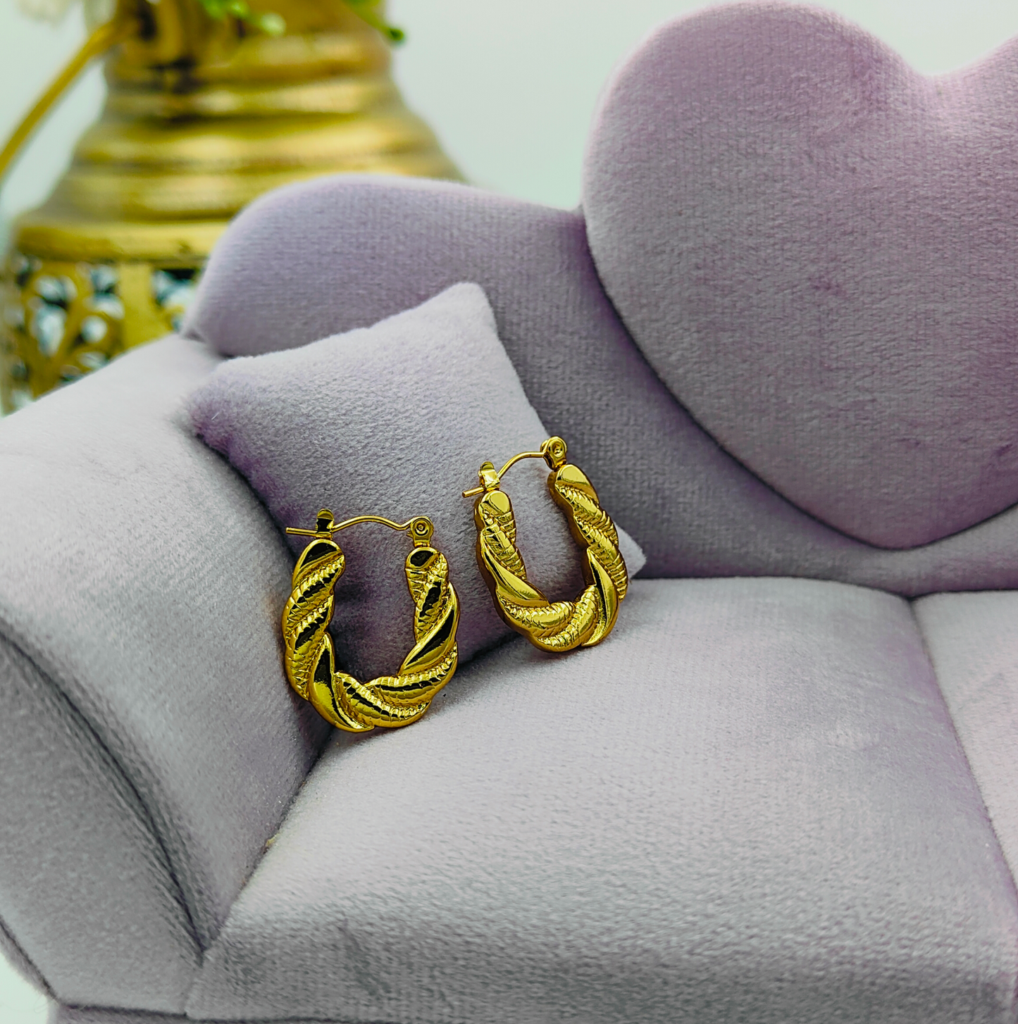 Gold Plated Croissant Hoops