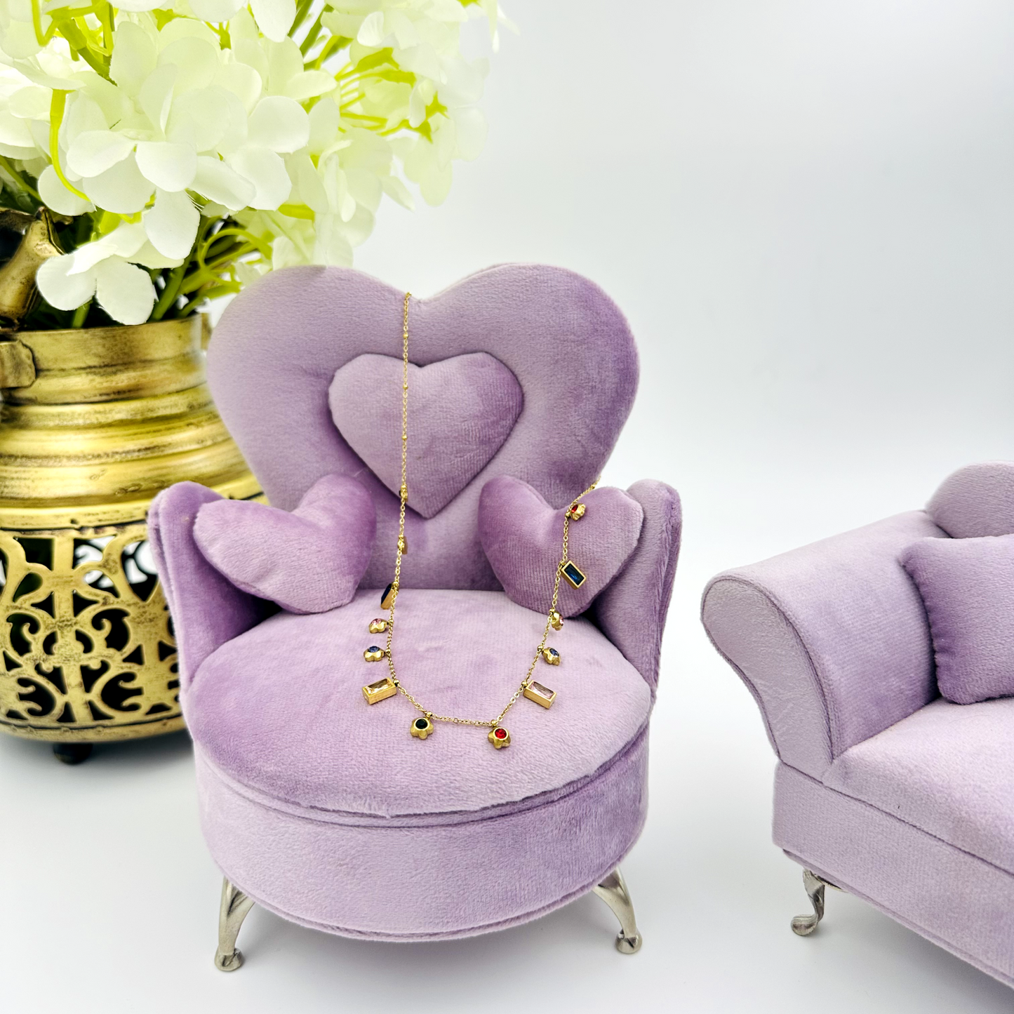 Gold Plated Love Charm Choker Necklace