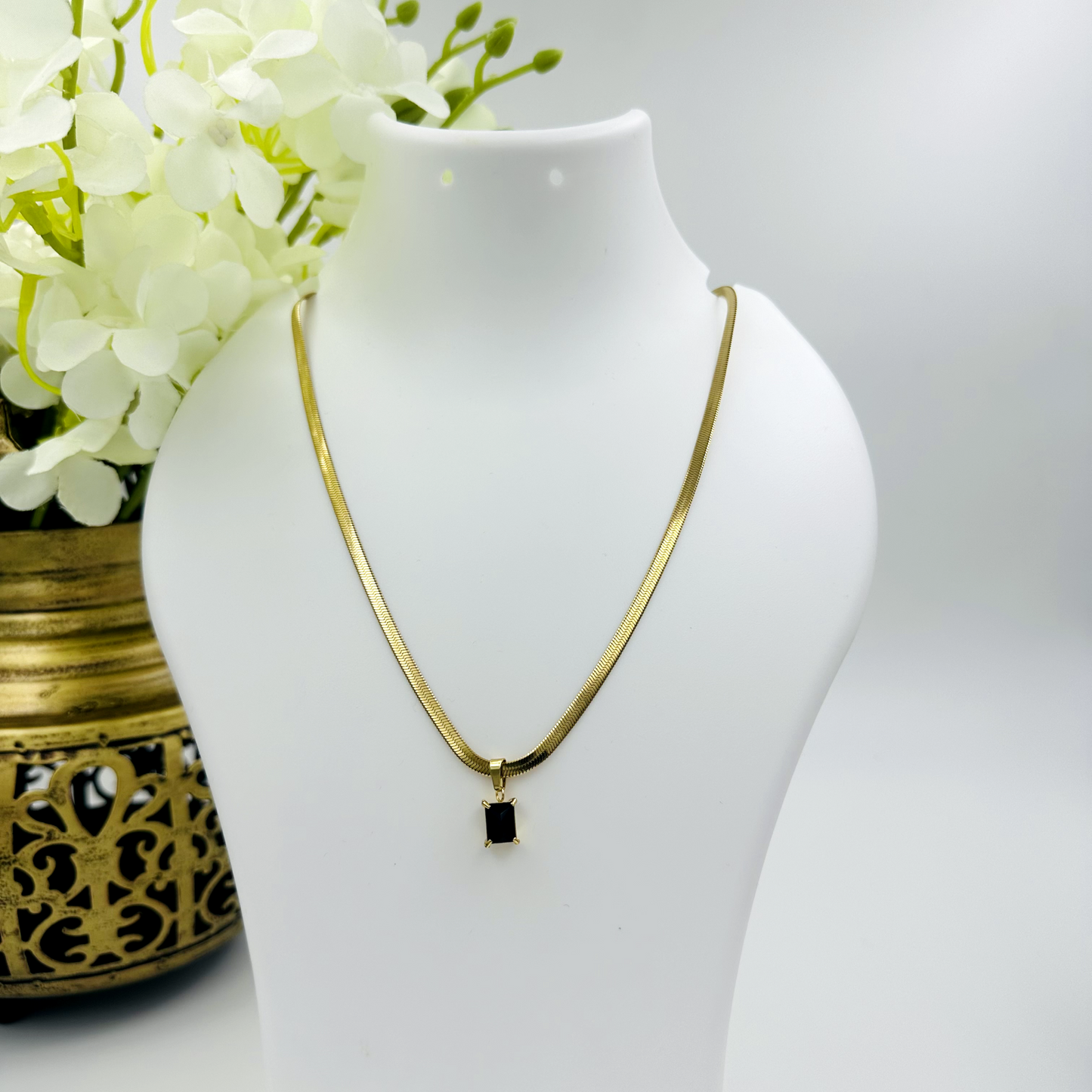 Gold Plated Stainless Steel Snake Chain  Necklace