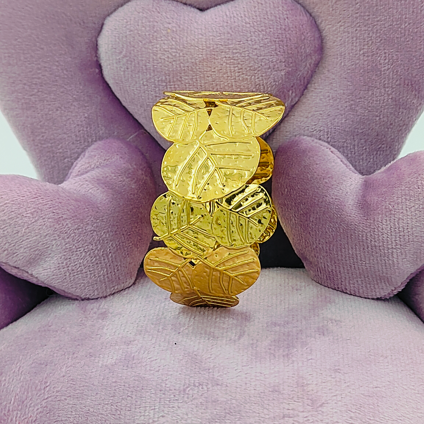 Leafy Statement Gold Plated Cuff