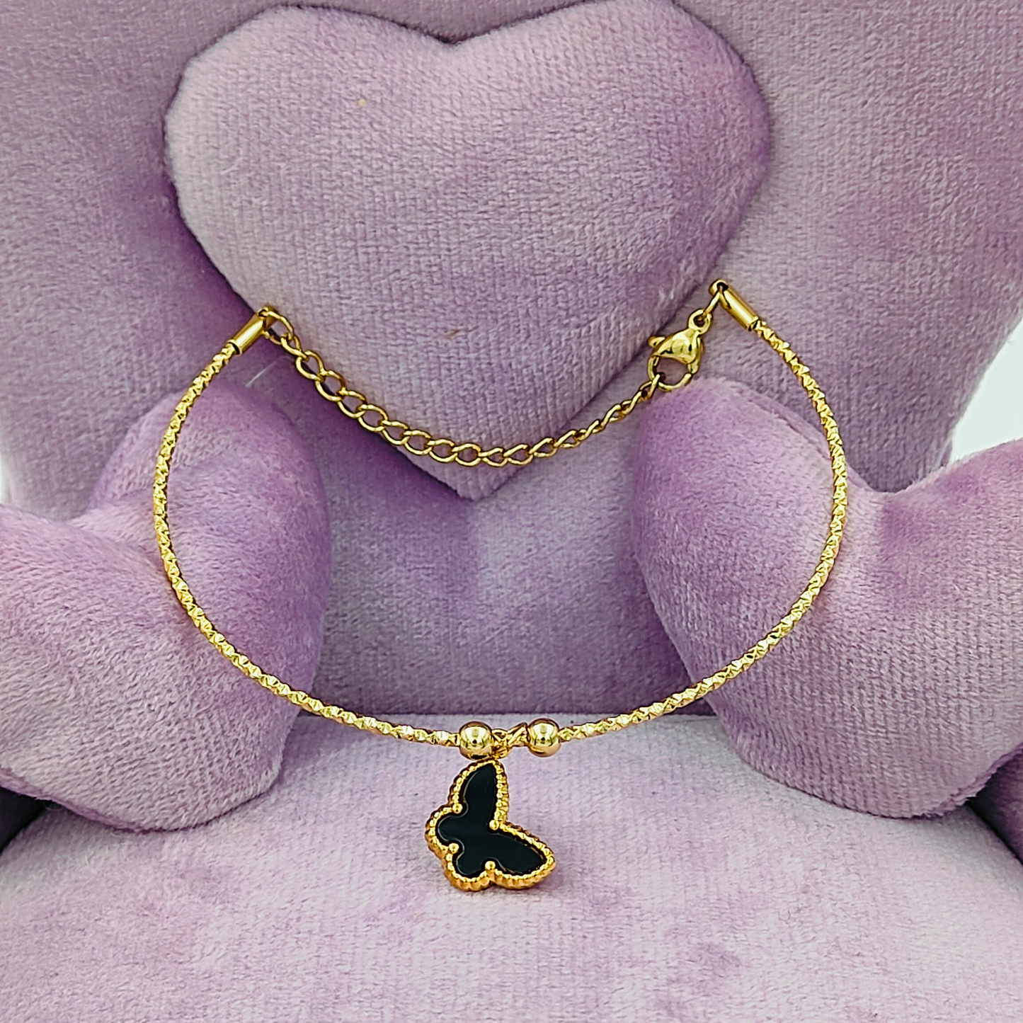 Minimalist Black Butterfly Bracelet