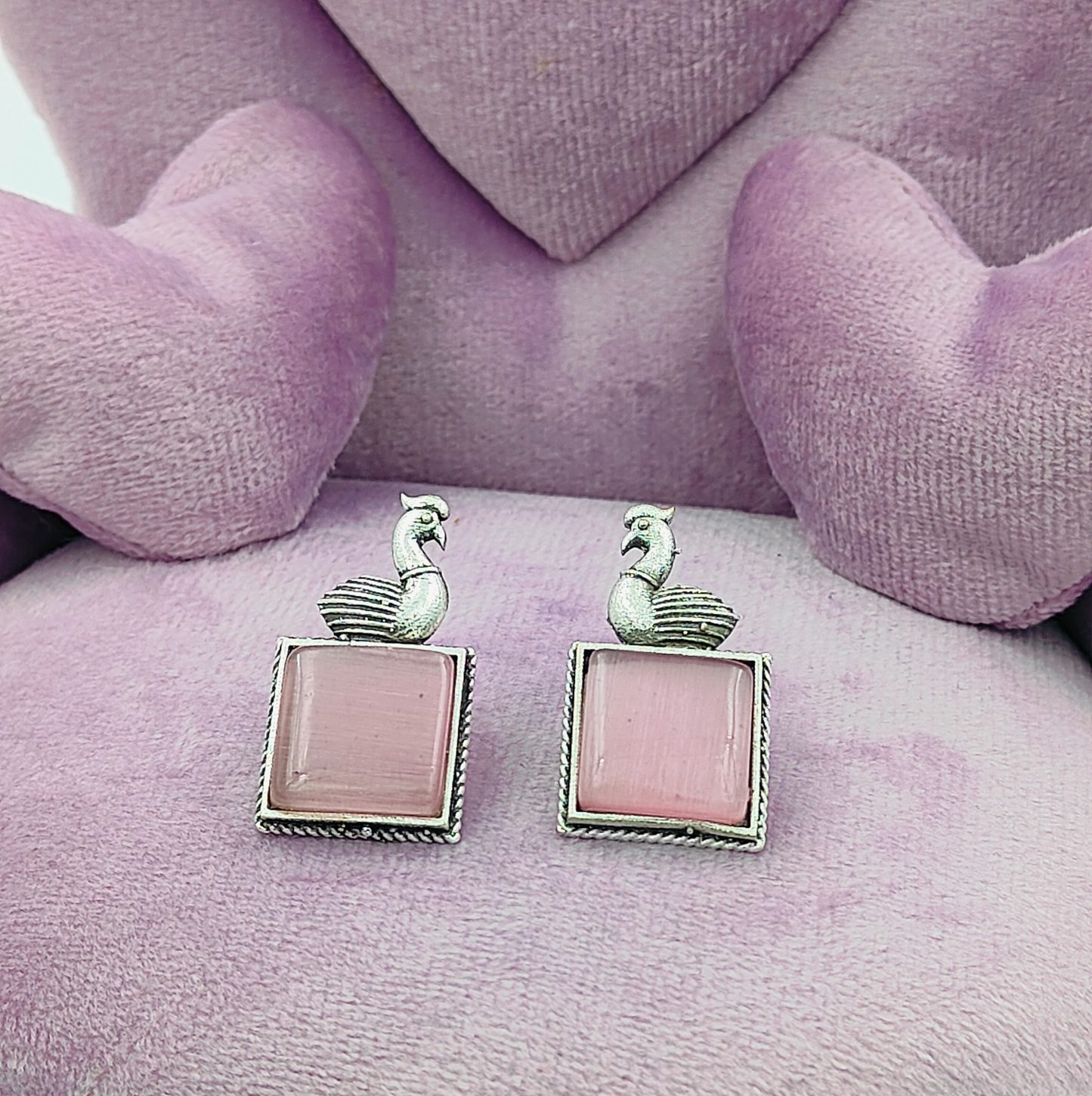 Oxidised Silver Bird Earrings