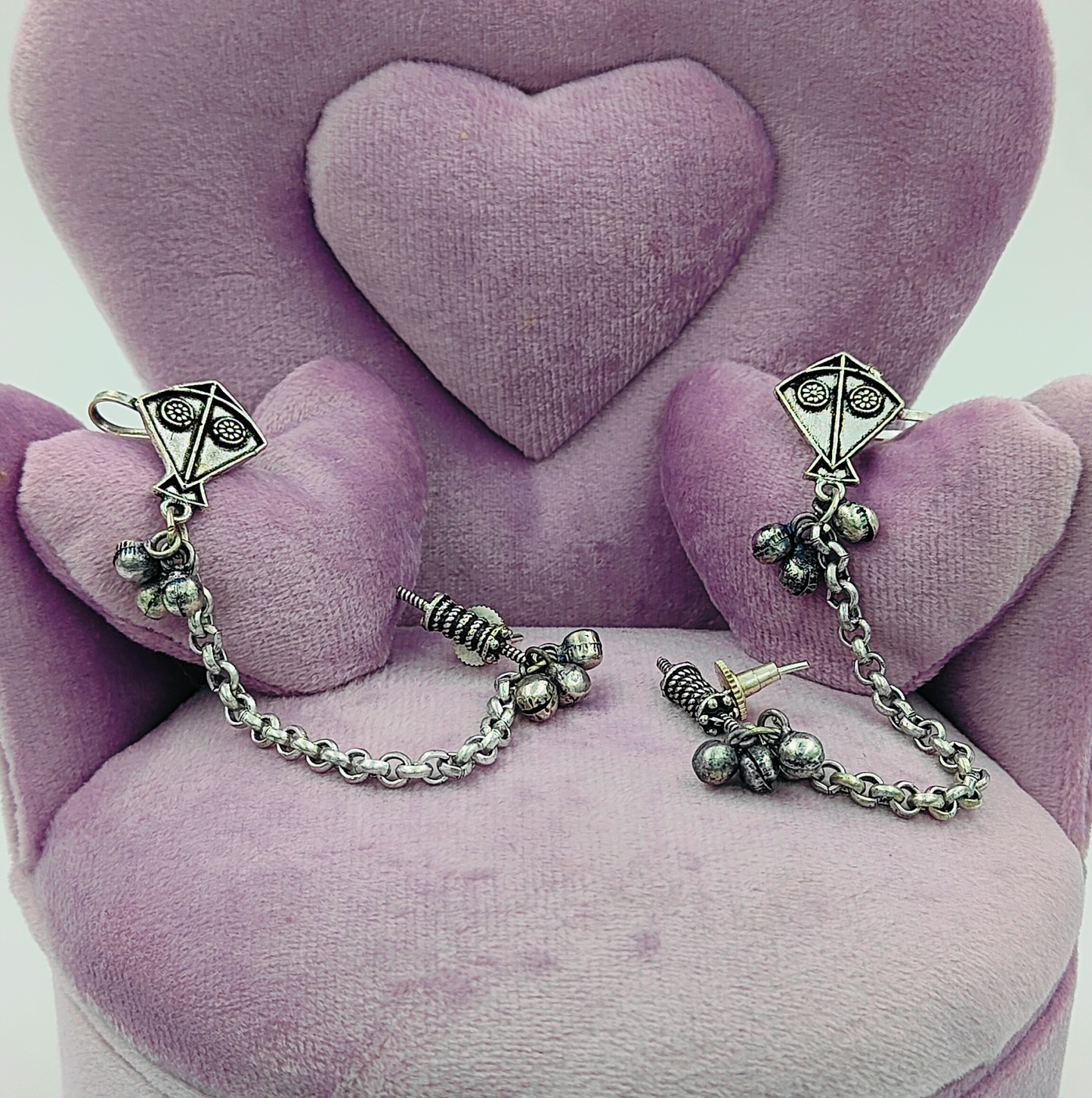 Oxidised Silver Kites Earcuff Earrings