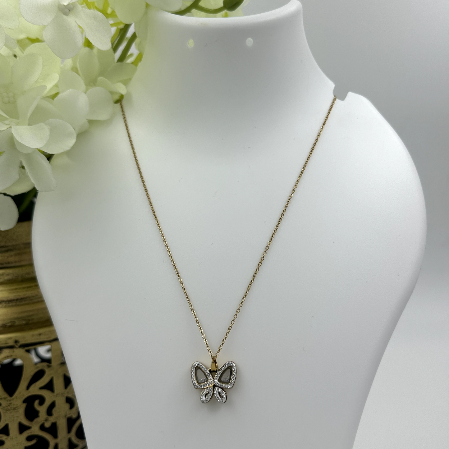 Premium Studded Butterely Necklace