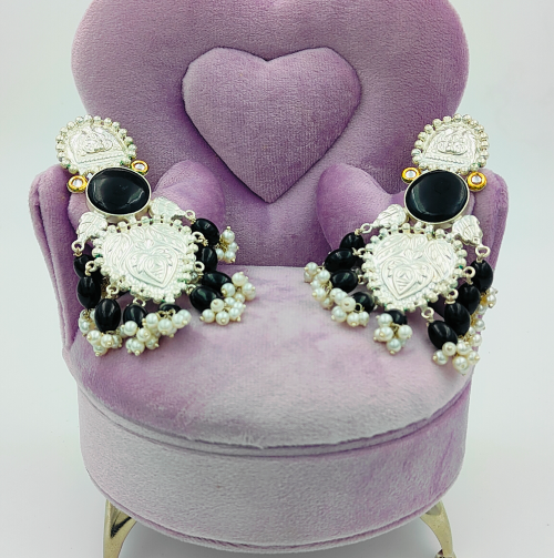 Silver Replica Chandbali Traditional Earrings