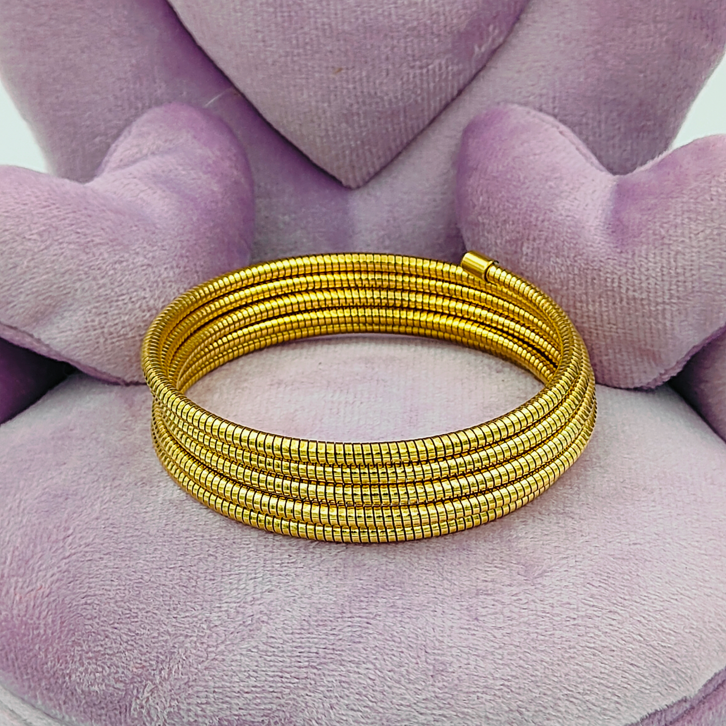 Sleek Spiral Gold Bracelet