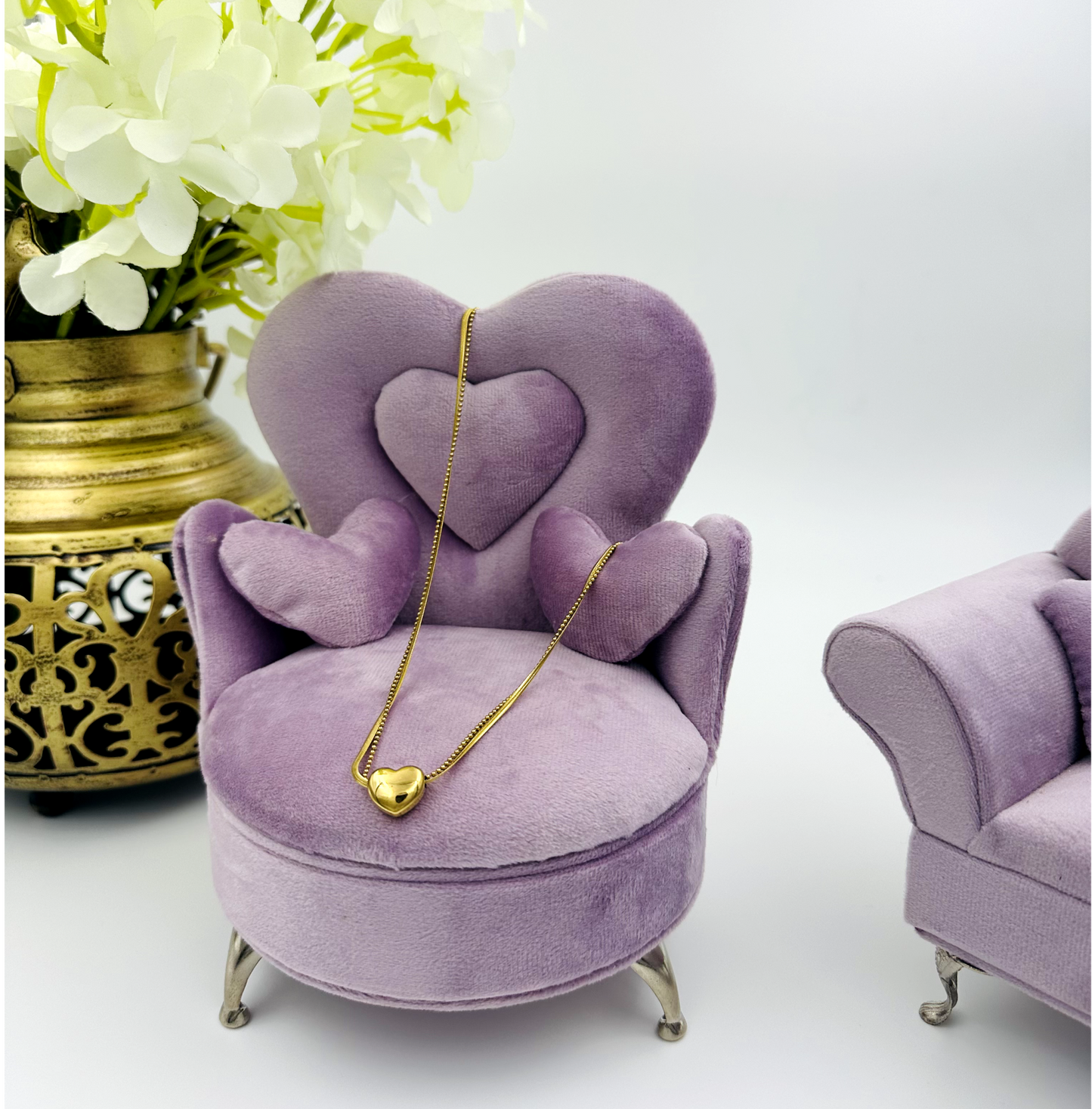 Stainless Double Chain Heart Necklace