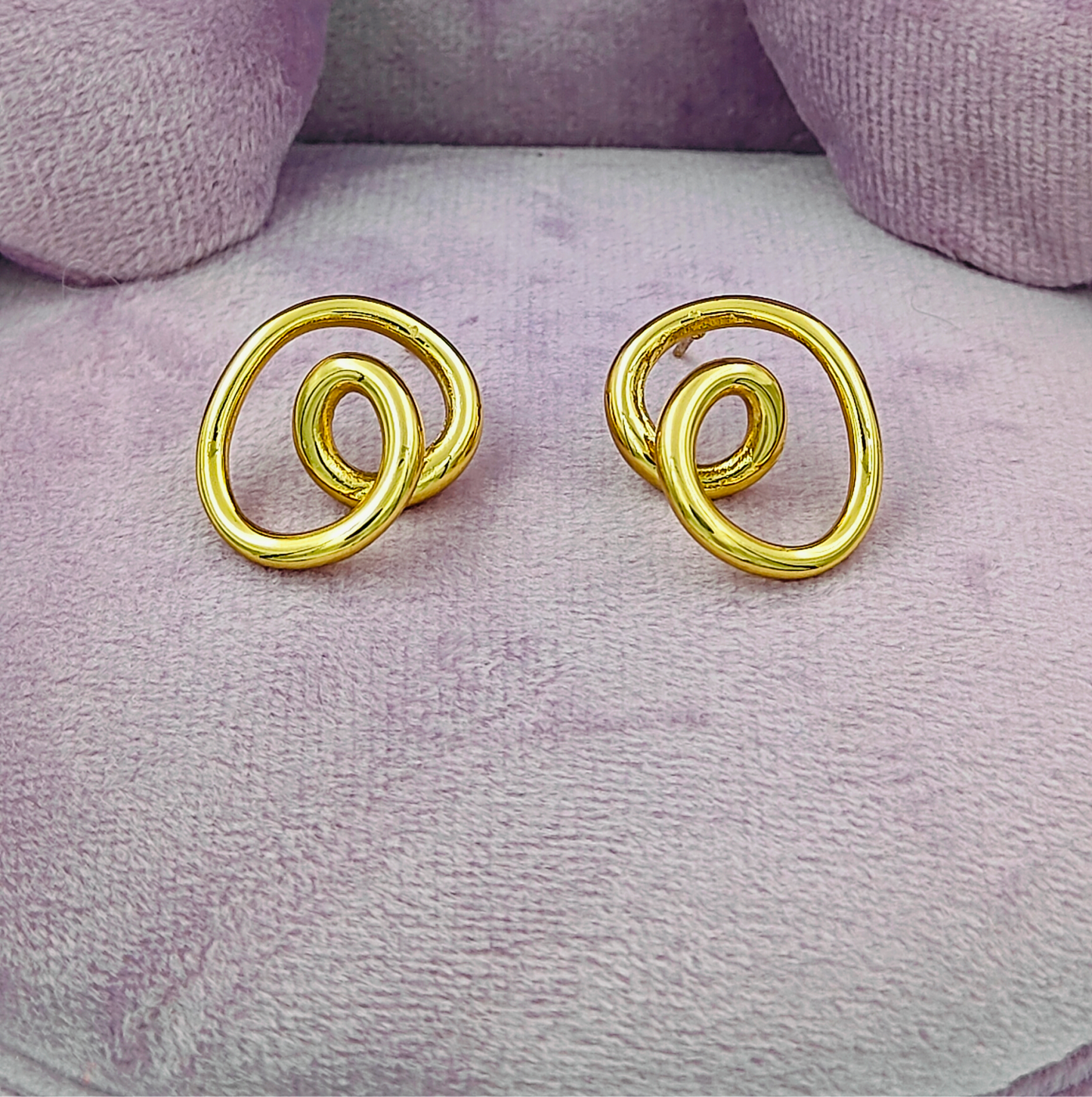 Swirl Gold Plated Stud Earrings