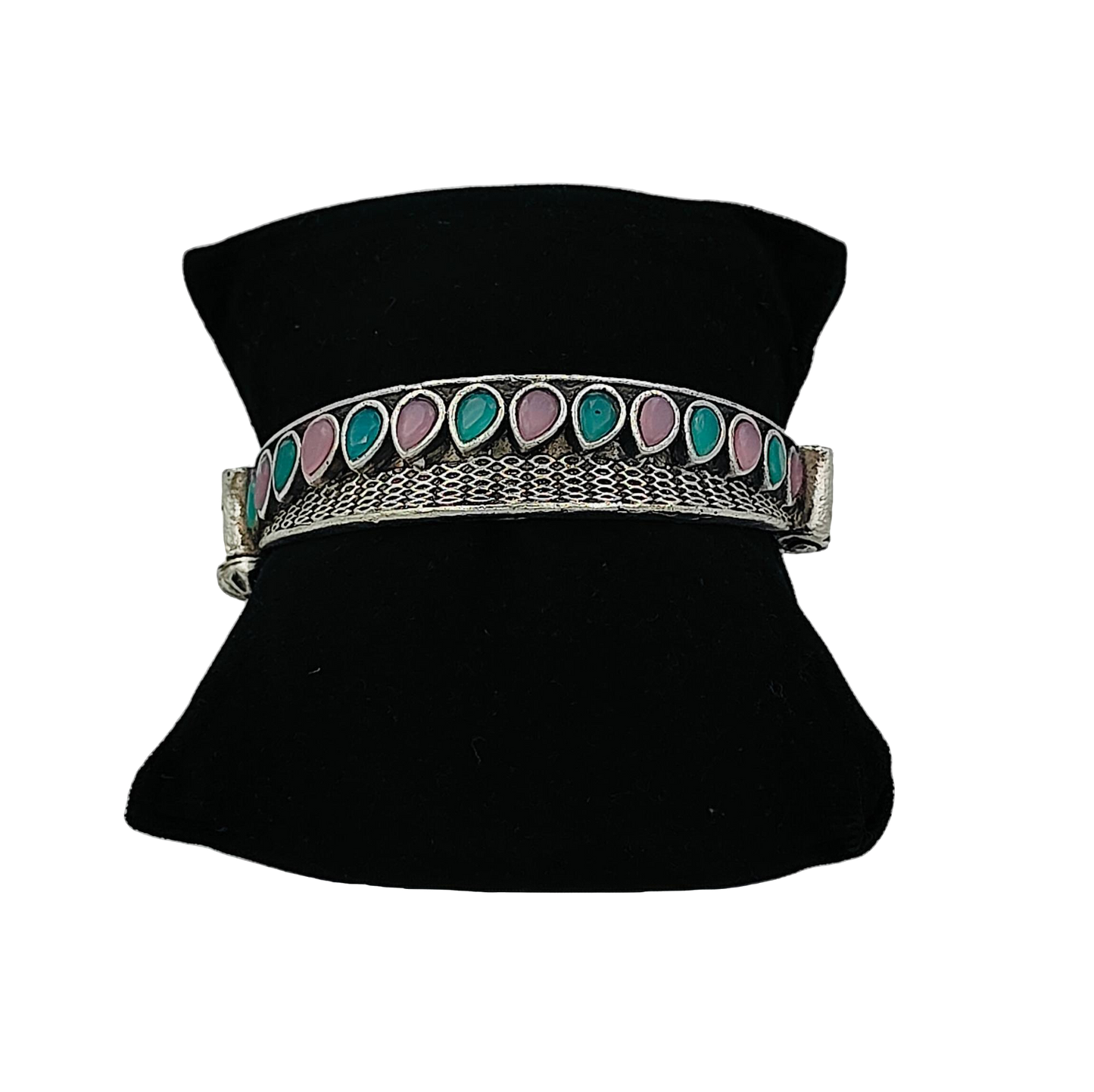 Multicoloured Silver Lookalike Oxidised Bangle