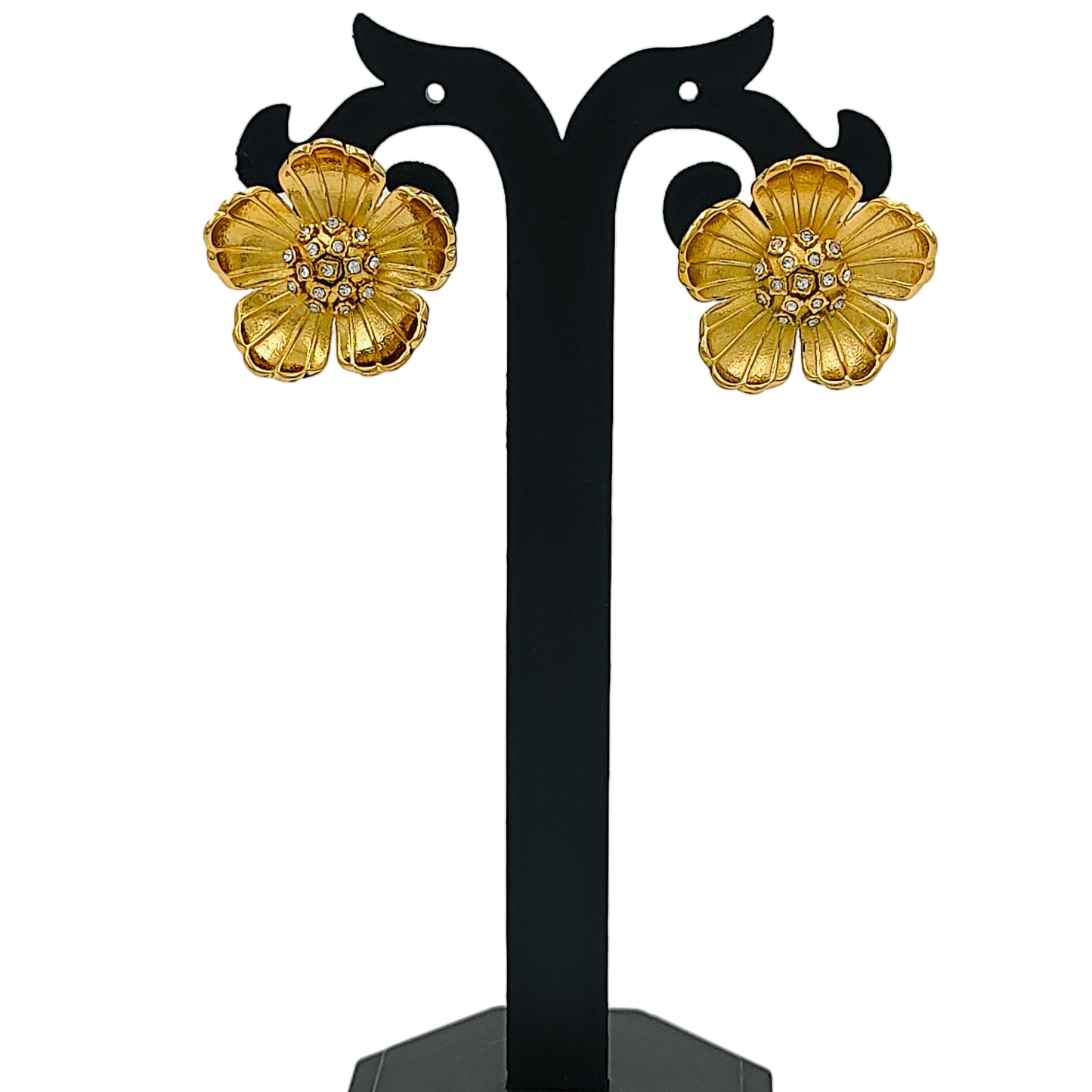 Golden Floral Studs With Ad Top