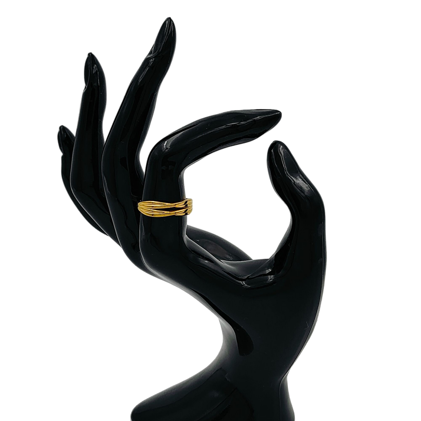 Wavy band anti tarnish ring