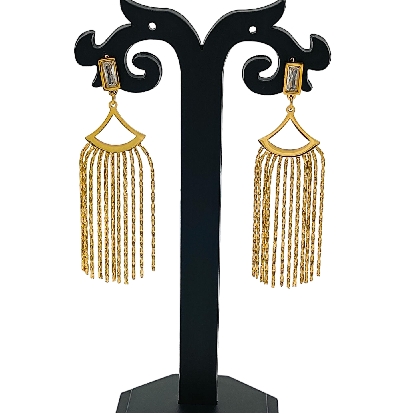 Gold Plated Elegant Tassel Earrings