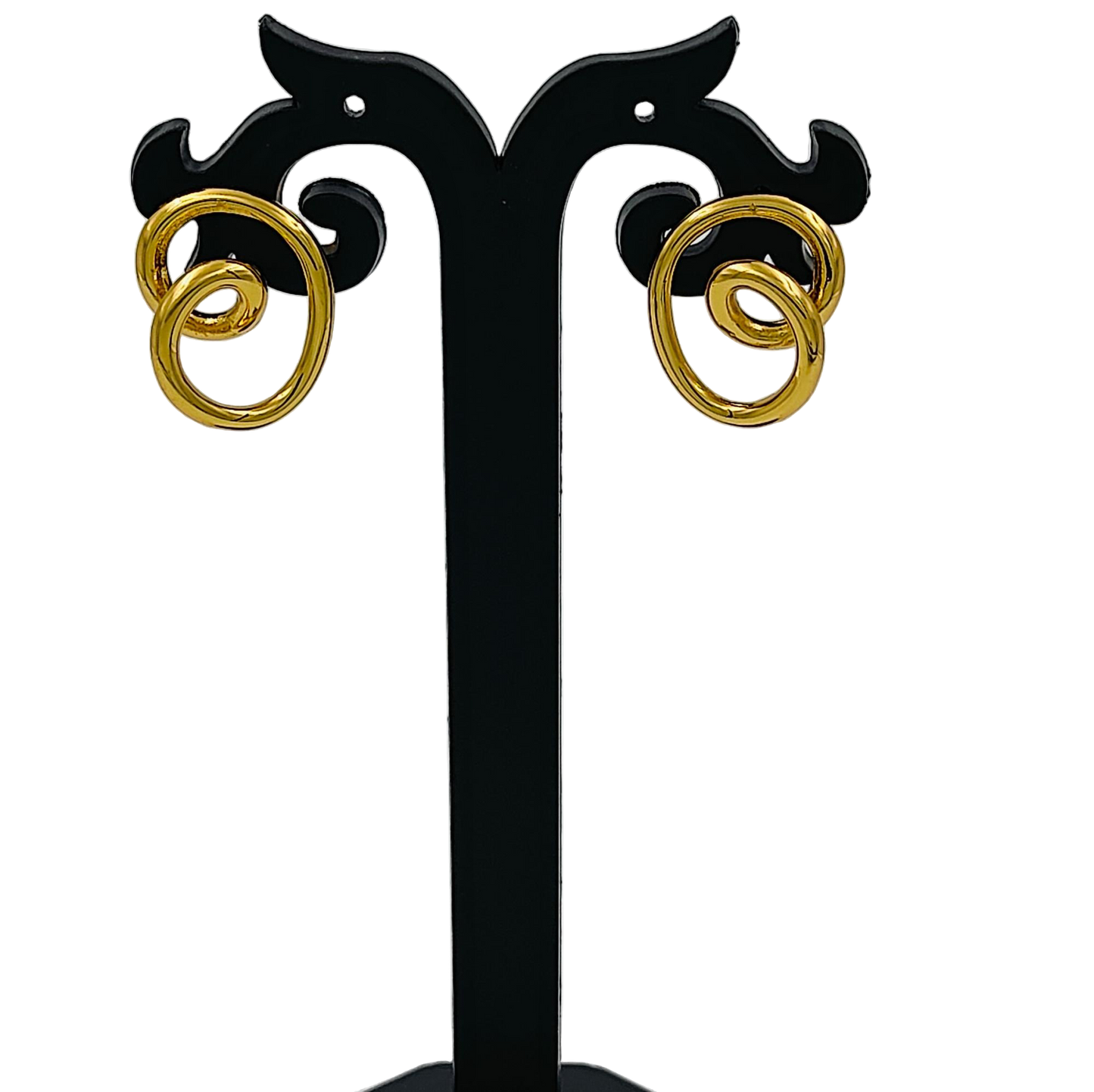 Swirl Gold Plated Stud Earrings