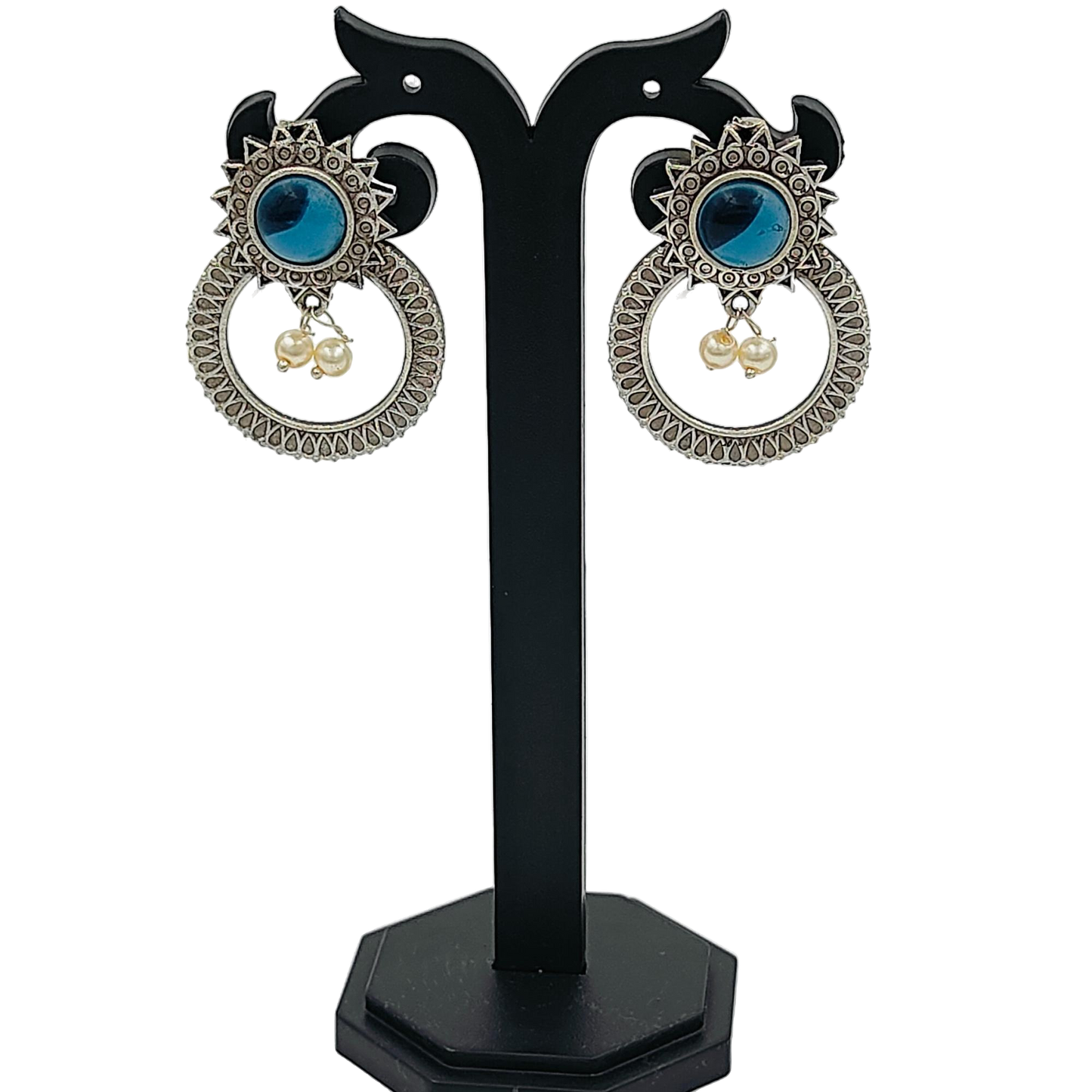 Oxidised Silver Hoop Earrings