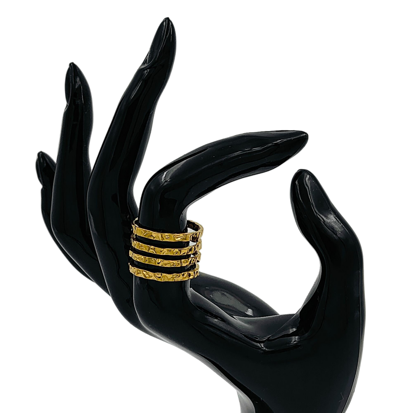 Multi Layer Gold Engraved Finger Cuff