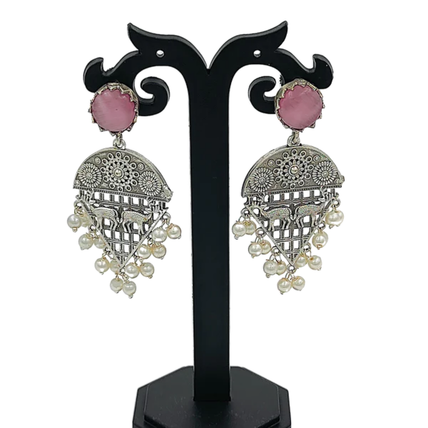 Silver Plated Kundan DROPS Earrings