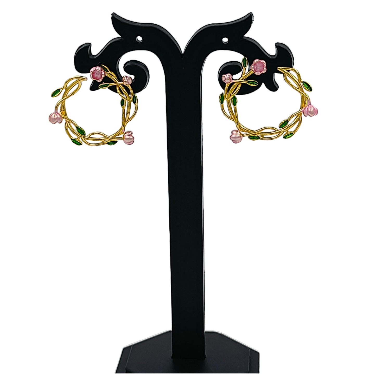 Floral Hoop Earrings