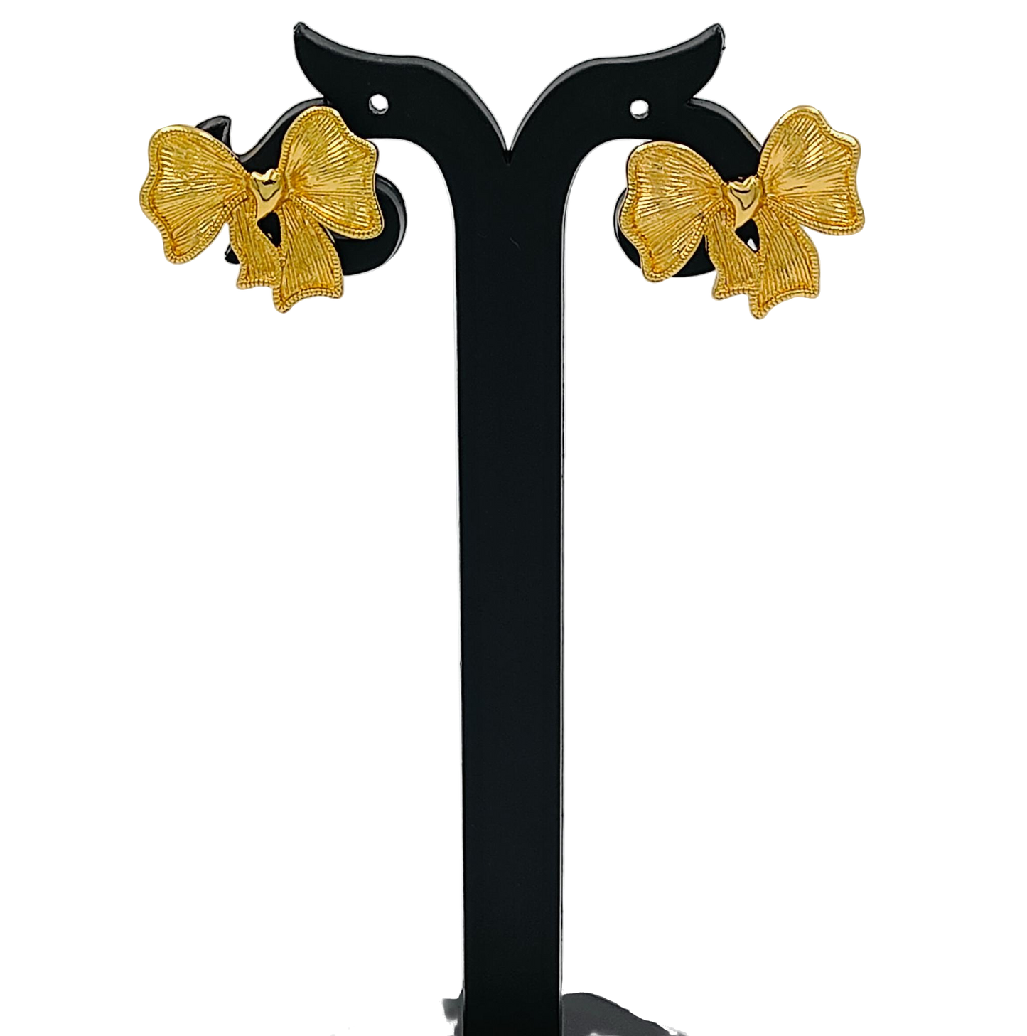 Gold Plated Contemporary Bowknot Stud Earrings